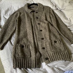 Lands end lambswool long cardigan, EUC